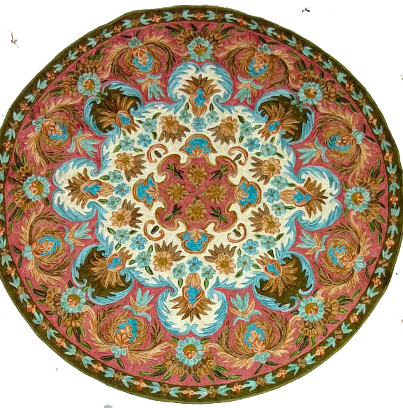 Round Rug Maroon