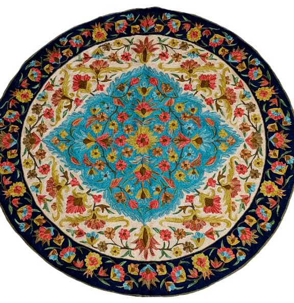 Round Rug Blue