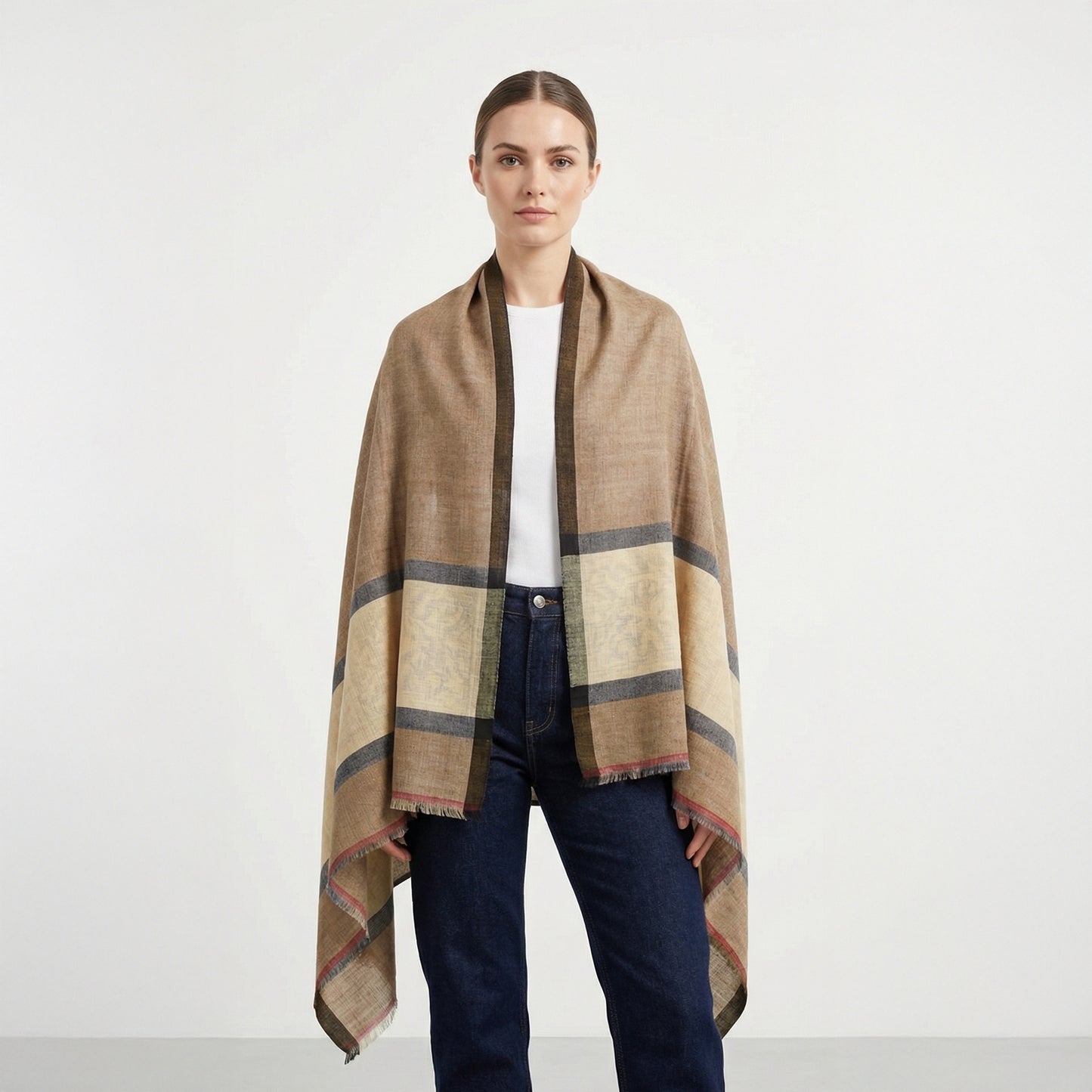 Plaid Pashmina Shawl